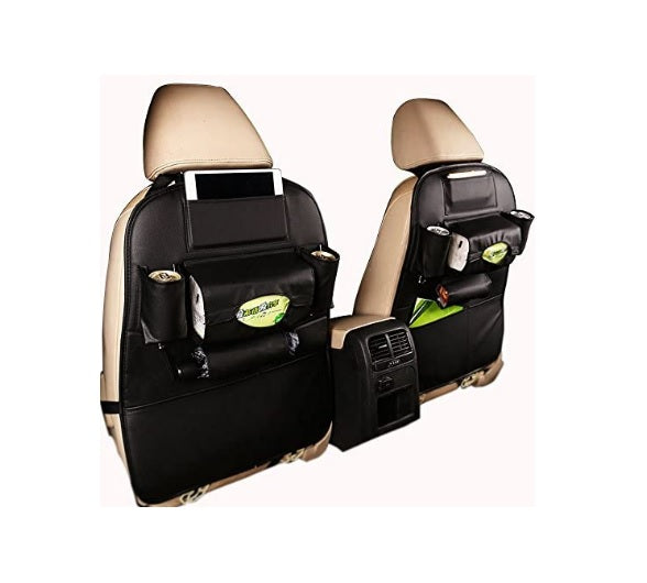 Car Seat Organizer - Black Leather