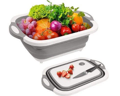 Multifunctional folding cutting board