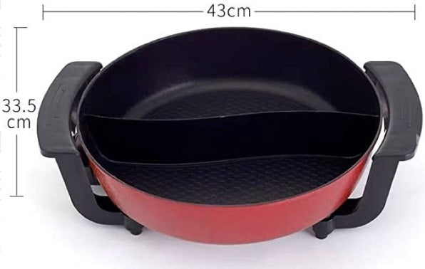 Electric pot, size 34, divided - 2 compartments