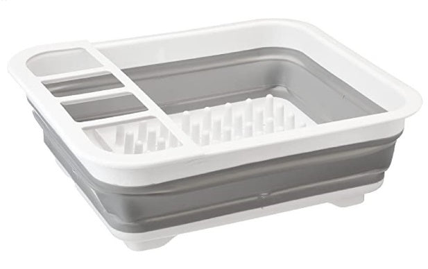 Collapsible silicone dish drainer