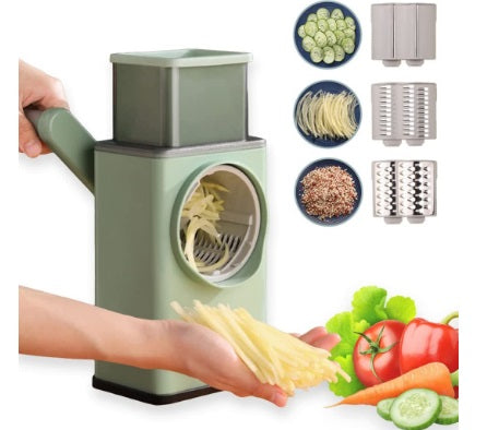 Rotary Manual Vegetable Slicer - 6 in 1