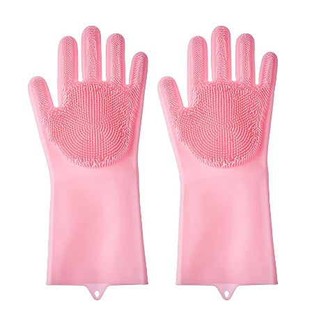 Silicone cleaning gloves