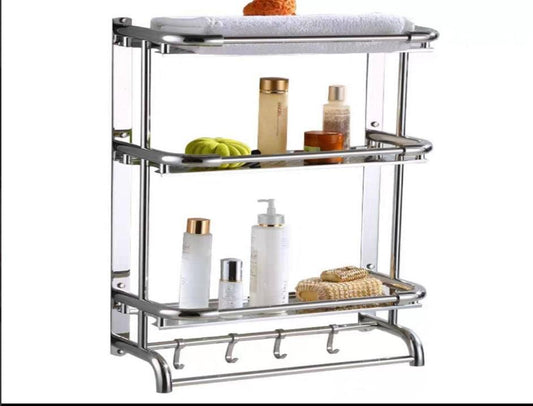 Stainless bathroom organizer and dryer