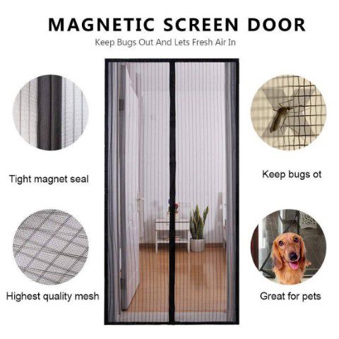 Magnetic door curtain for mosquitoes and insects