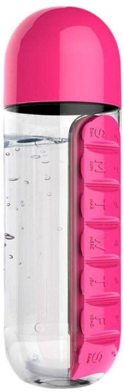 Water bottle and medicine organizer 2 x 1